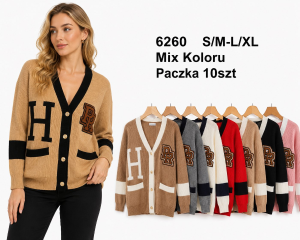 Narzutka damska Roz S/M-L/XL, Mix Kolor .Paczka 10 szt.